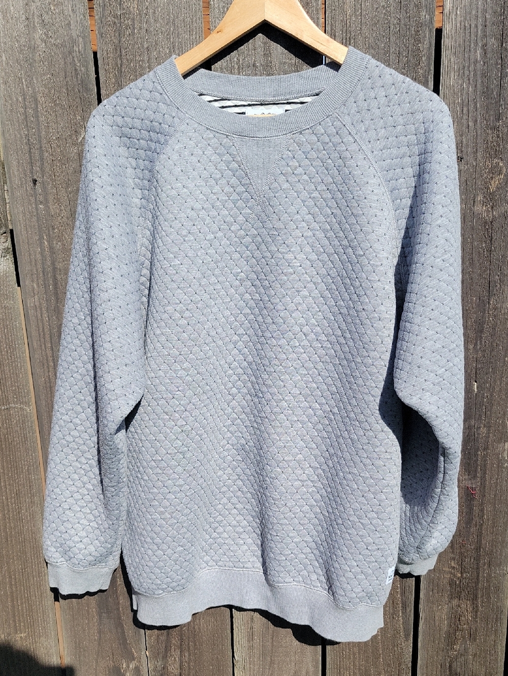 Muttonhead‎ Light Gray Quilted Crewneck Sweater Mens XXL